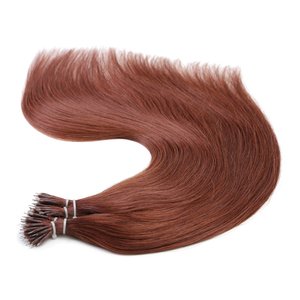 K.SWIGS 33# Auburn Nano Ring Hair <b>Extensions</b> 100% Virgin Human Hair Straight Cuticle Aligned No Tangle Reusable Bulk Wholesale - Product Image 6