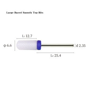 Foret à ongles en céramique blanche de 6,6 mm à grande tige, grains C M F, accessoires de manucure pour salon de beauté, forets à ongles en céramique - Product Image 6