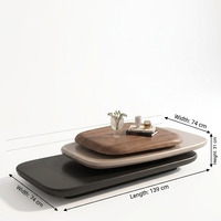 Table basse rotative en bois de frêne, style moderne et minimaliste, pour salon, table centrale, assortie au canapé, écologique, populaire pour la décoration intérieure