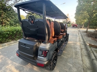 Voiturette de golf électrique de luxe 6 places tout-terrain avec batterie au lithium 72V, bus de tourisme haute vitesse pour hôtels, complexes hôteliers et communautés