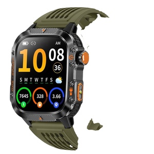 HT36 GPS Smart Watch LED Flashlight 2.01 Inch Square Silicone Relojes Inteligentes for Sport Outdoor BT Call Heart Rate Blood - Product Image 1