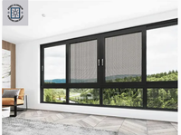 Fenêtre coulissante moderne en alliage d'aluminium de haute qualité avec moustiquaire magnétique, ouverture verticale, rideau suspendu en acier inoxydable, protection thermique