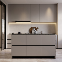Meuble de salle à manger sur mesure en mélaminé avec carcase en MDF acrylique, petite armoire modulaire contemporaine pour cuisine avec évier