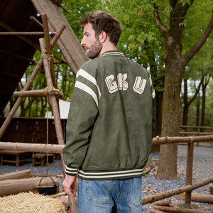 Blouson Bomber Varsity de Haute Qualité avec Logo Design, Broderie Chenille, Collection Respirante Style Urbain Col en V - Product Image 2