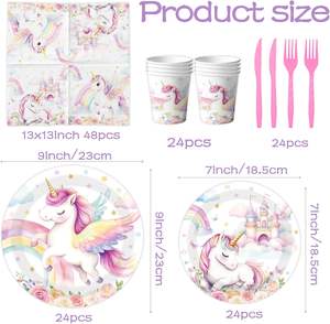 personnalisé fête d'anniversaire décoration motif fête vaisselle jetable assiettes et tasses en papier ensemble - Product Image 2