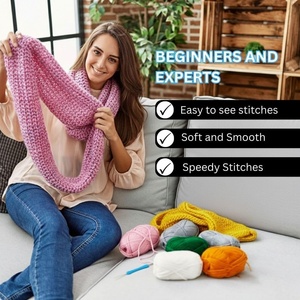 Hilo de Algodón Teñido de 5 Hebras de Grosor Medio, Material para Tejer a Crochet, Hilo Mezclado Hecho a Mano para Bufandas, Muñecas, Zapatos y Otros - Product Image 5