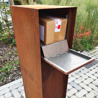 Boîte aux lettres décorative extérieure personnalisée en acier corten boîte aux lettres en métal de signe de numéro