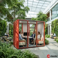 Cabine insonorisée moderne, bureau mobile avec structure en aluminium pour immeuble de bureaux - Cabine de réunion silencieuse et écologique