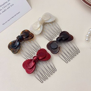 หวีติดผมทรงเรขาคณิตอะซิเตทสไตล์เกาหลีแบบคลาสสิก หวีเสียบผมหน้าม้าแบบซ่อนได้ อุปกรณ์เสริมผมด้านหน้าและด้านข้าง - Product Image 6