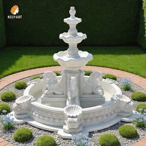 <span class=keywords><strong>Fontana</strong></span> Classica in Marmo Bianco a Forma di Cavallo MILY per Decorazione di Cortili e Giardini di Ville - Product Image 1