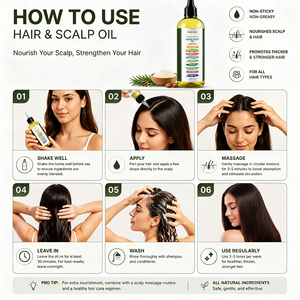 Olio per Capelli e Cuoio Capelluto con Acqua di Riso, Rosmarino, Olio di Ricino, Olio di Batana, Olio di Semi di Zucca, Olio di Menta Piperita, Olio di Chebe, Biotina, Anti-rottura e Protettore dal Calore - Product Image 4