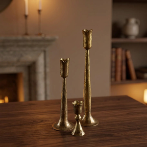 Élégant porte-bougie en laiton pour mariage, anniversaire, table à manger, table basse, salon, décoration intérieure - Product Image 3