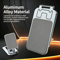 Support de téléphone et tablette en alliage d'aluminium mince, pliable, portable, multifonctionnel pour diffusion en direct, cours en ligne, études