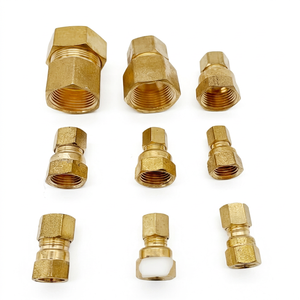 Brass Forged Compression Male Adapter Equal Inch Compression Fitting (AOL-107) SAE#060103 - Product Image 1