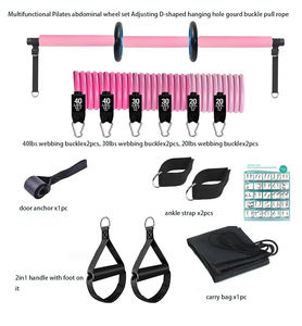 Portable multifonctionnel Ab roue Yoga Gym 3 sections Pilates Bar exercice empilable bande ensemble Pilates Bar <span class=keywords><strong>Kit</strong></span> avec boîte de couleur Pack - Product Image 2