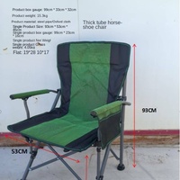 Chaise pliante portable en acier carbone et tissu Oxford, type fer à cheval, camping, lune, dessin artistique, loisirs, extérieur, avec accoudoirs