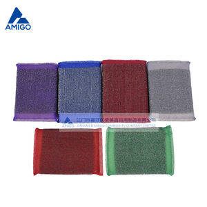 Éponge à vaisselle en laine d'acier Amigo, rouge, solide, avec support métallique pour le nettoyage de la cuisine - Product Image 2