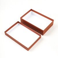 Emballage cadeau pour vêtements haut de gamme personnalisés, boîte rigide en deux parties, couleur brun caramel, avec estampage à chaud