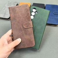 Dompet Lipat Tas Mewah untuk Samsung Galaxy S24 S26 Ultra Plus Edge S25 S23 FE S22 S21 FE S20 Ultra Sarung Kulit Bisnis