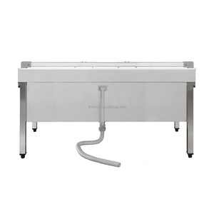 Évier commercial en acier inoxydable avec cadre tubulaire carré, finition polie, bac utilitaire autoportant pour restaurant et hôtel - Product Image 2