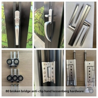 Système de porte coulissante accordéon moderne, imperméable, pliable, en aluminium, double vitrage, portes pliantes