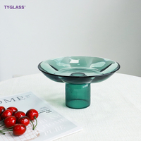 Plateau à fruits sur pieds de style nordique en verre borosilicate écologique, plateau de table basse pour décorations délicates, présentoir à bonbons et snacks