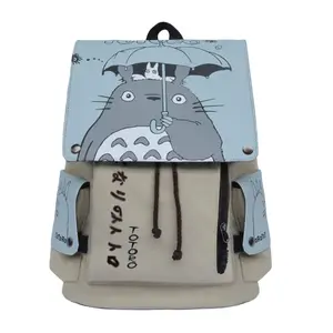 Neuer Leinwand-Rucksack Karikatur Anime Peripherie-Zubehör Jugendliche Schultasche große Kapazität Totoro einteiliger doppelschulter-Rucksack