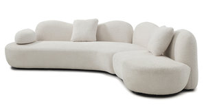 Canapé modulaire incurvé moderne, canapé Boucle 5 places pour salon, chambre à coucher, couleur blanche - Product Image 2