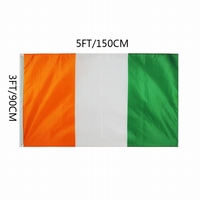 Drapeau de la Côte d'Ivoire imprimé sur mesure en tissu satiné tricoté, vente chaude, drapeau national de la République de Côte d'Ivoire