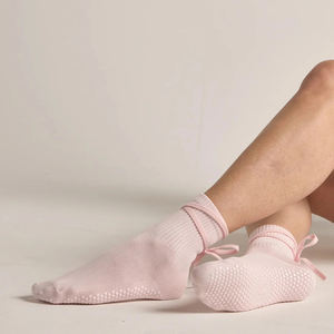 Goede Kwaliteit Custom <span class=keywords><strong>Yoga</strong></span> Sok Met Riem Roze Kleur Fitness Non Slip Grip Sok Vrouwen Dans Pilates Sok Custom Logo - Product Image 3