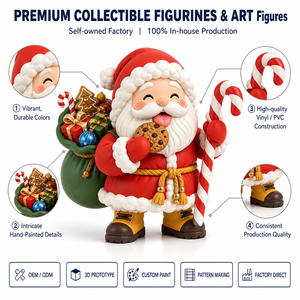 Statuetta di Babbo Natale Personalizzata in Vinile, Giocattolo Artistico OEM ODM, Action Figure da Collezione, Prodotto di Fabbrica - Product Image 1