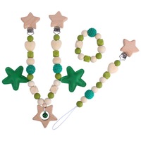 Chaînes de sucettes en bois de hêtre Pacify pour enfants, attache-sucette, décoration de poussette, hochet à main