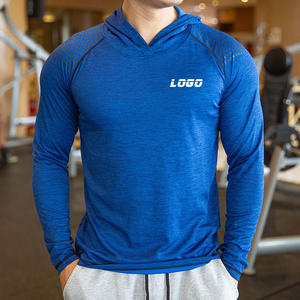 <span class=keywords><strong>T</strong></span>-<span class=keywords><strong>Shirt</strong></span> da <span class=keywords><strong>Uomo</strong></span> Personalizzata per Corsa e Palestra a Maniche Lunghe <span class=keywords><strong>con</strong></span> <span class=keywords><strong>Cappuccio</strong></span>, 100% Poliestere ad Asciugatura Rapida e Alta Elasticità - Product Image 2