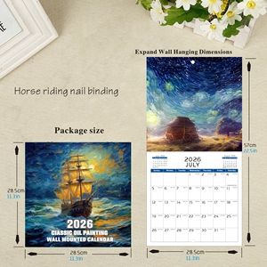 New Snake năm lịch quà tặng sáng tạo treo tường lịch 2026 phiên bản tiếng Anh treo tường lịch tùy chỉnh bố trí - Product Image 3