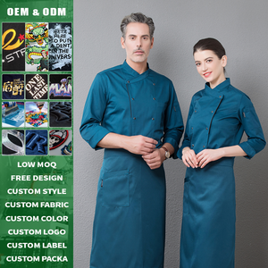 Chaqueta de Chef de Lona de Manga Corta con Botones, Uniforme para Hotel, Restaurante, Cocina, Ropa de Trabajo - Product Image 3