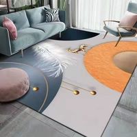 Modern klasik 3D dikdörtgen gri ton Polyester halı kaymaz gürültü azaltma yıkanabilir orta kazık 1.2cm kalın ev oturma