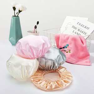 Bonnets <span class=keywords><strong>de</strong></span> <span class=keywords><strong>bain</strong></span> EVA CHAair imperméables à double couche, bleu, style personnalisé, couleur unie, réutilisables, doublés <span class=keywords><strong>de</strong></span> satin <span class=keywords><strong>de</strong></span> soie, <span class=keywords><strong>bonnet</strong></span> <span class=keywords><strong>de</strong></span> douche <span class=keywords><strong>orange</strong></span> - Product Image 4
