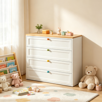 Commode de luxe à 4 tiroirs en acier blanc, finition moderne, avec rangement durable pour chambre, salon et appartement