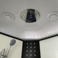 Cabine de douche vapeur électrique 120x120cm avec porte coulissante, plateau quadrant, verre trempé, cadre en alliage d'aluminium, haute qualité, usage hôtelier