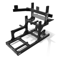 Cadre de cockpit de simulation de course automobile DIY noir en alliage d'aluminium, kit de simulation de course automobile VR avec support pour trois écrans