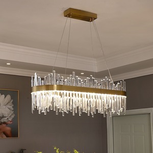 โคมไฟระย้าแก้วคริสตัลสีทองหรูหราโคมระย้าห้องรับประทานอาหารขนาดใหญ่ออกแบบอย่างสวยงาม - Product Image 4