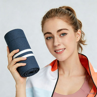 Serviette de yoga personnalisée imprimée de haute qualité, super absorbante, en microfibre gaufrée antidérapante pour le sport, la remise en forme et la gym