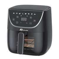 Friteuse à air numérique Anbolife 6L avec fenêtre visible, 1700W, contrôle tactile, 9 programmes prédéfinis, 8 fonctions, sans huile, sans PFAS, OEM ODM