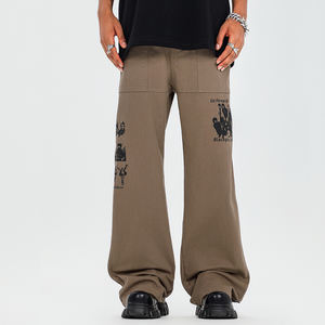Latest Design Casual Mid Waist Straight Breathable Cotton Plus Size <b>Wide</b> <b>Leg</b> Baggy Men <b>Cargo</b> Pants - Product Image 1
