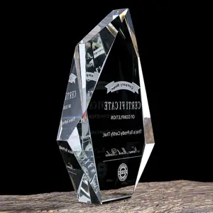 Piala kristal disesuaikan desain kreatif Iceberg medali kaca piala disesuaikan perusahaan yang sangat baik penghargaan karyawan