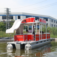 Bateau à ponton double pont de 2600 mm de hauteur, série D25 F-26, homologué CE, avec option de direction hydraulique, 16 personnes, lacs et rivières