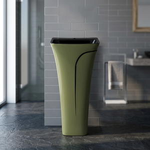 Ensemble WC en céramique noir vert mat de style européen avec réservoir pour applications modernes en salle de bain - Product Image 3