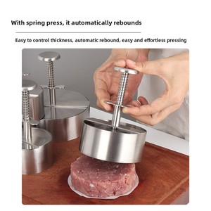<span class=keywords><strong>Prensa</strong></span> <span class=keywords><strong>para</strong></span> <span class=keywords><strong>Hamburguesas</strong></span> de Acero Inoxidable con Revestimiento Antiadherente <span class=keywords><strong>Manual</strong></span>, <span class=keywords><strong>para</strong></span> <span class=keywords><strong>Hamburguesas</strong></span> Redondas, Herramienta de Cocina - Product Image 3