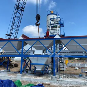 50m3/h Hopper Lift Wet Mix Concrete Batching Plant Cost Hzs50 Automatic Small Portable Concrete Batching Plant Sale Philippines