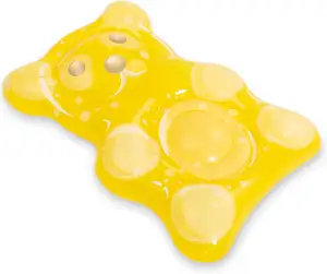 Urso de goma amarelo inflável, atacado, festa de água, festa de verão, brinquedo para piscina, ar livre, crianças e adultos